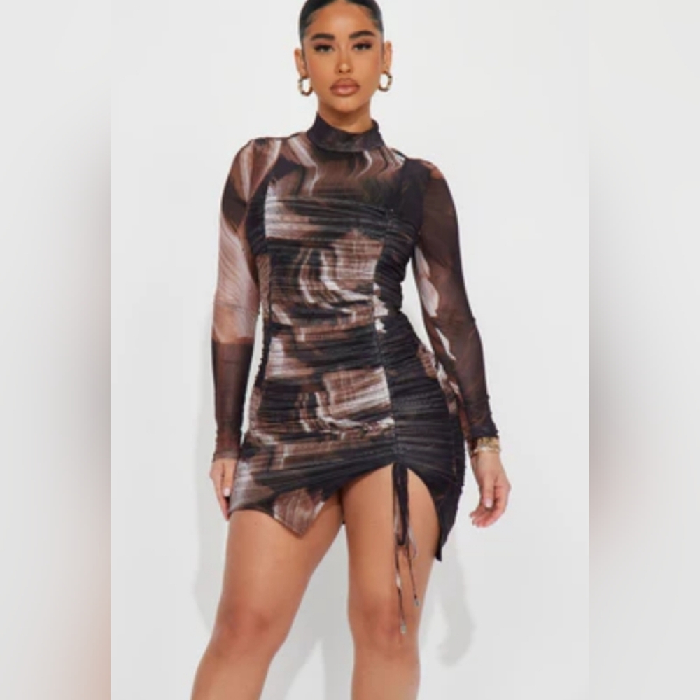 Mad for Love Chic Long Sleeve Ruched Dress